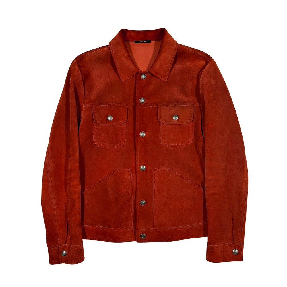 TOM FORD Ultimate Cashmere Suede Western Jacket Red Size 50